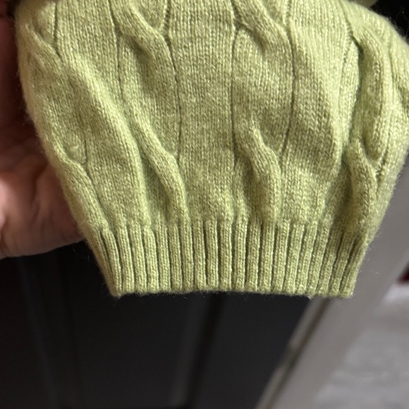 Charter Club 3-ply Cashmere V-Neck Cable Knit Sweater - Light Green - Picture 5 of 5
